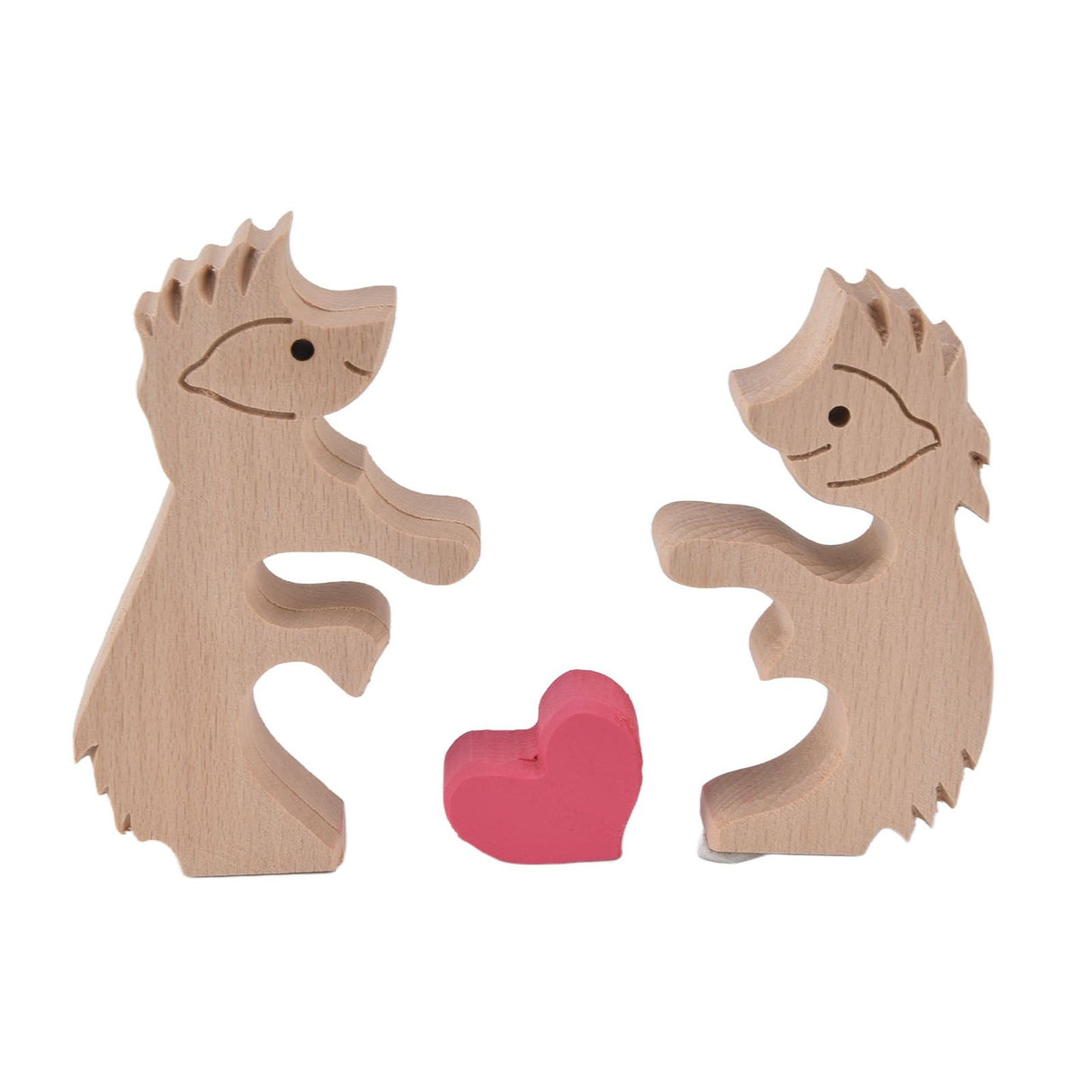 Wooden Animal Ornament Cute Shape Animal Family Handcrafted Mini Wooden Rabbits Statue for Home Decoration Gifts B13