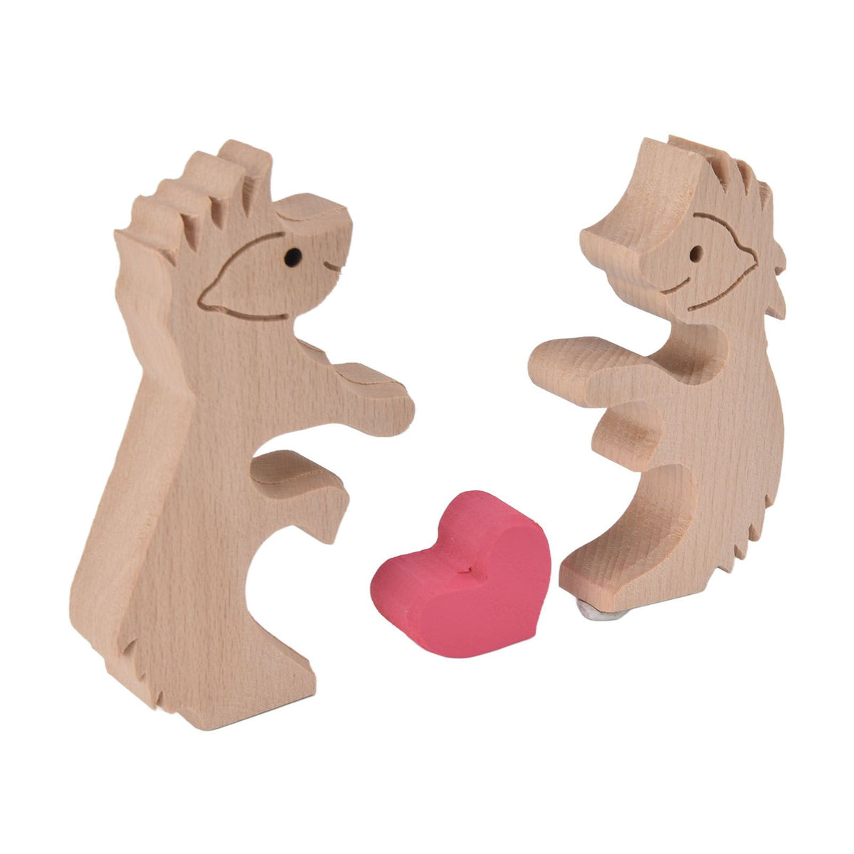 Wooden Animal Ornament Cute Shape Animal Family Handcrafted Mini Wooden Rabbits Statue for Home Decoration Gifts B13