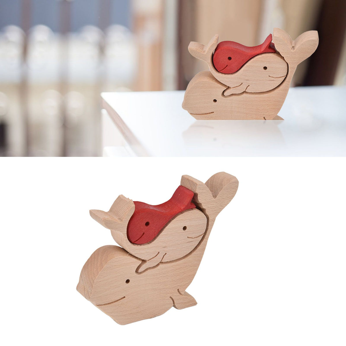 Wooden Animal Ornament Cute Shape Animal Family Handcrafted Mini Wooden Rabbits Statue for Home Decoration Gifts B11 R