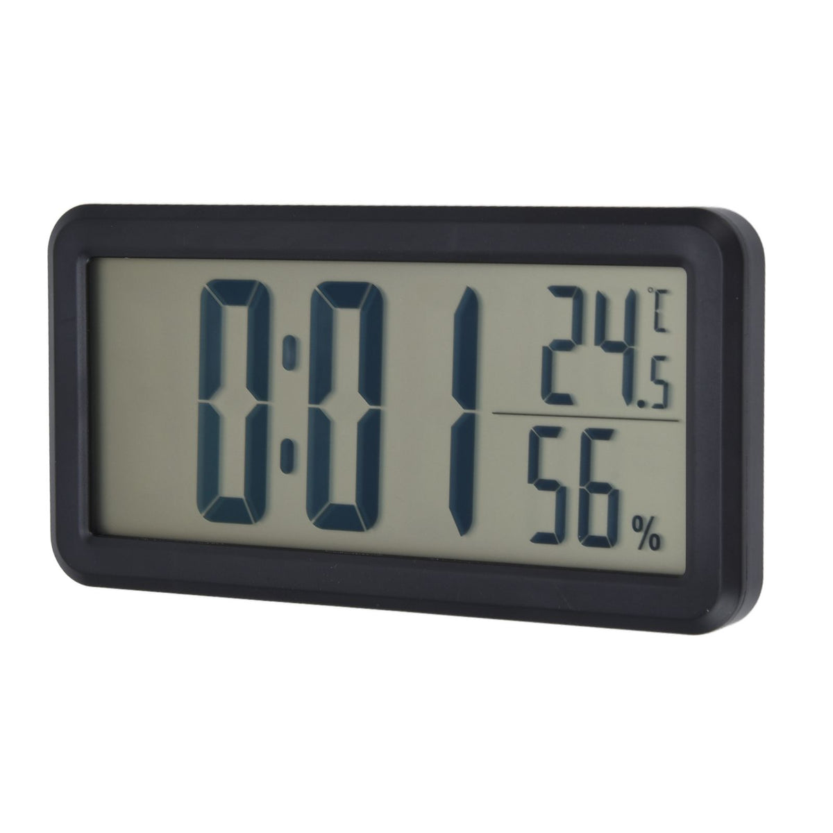 Digital Alarm Clock Portable Black Temperature Humidity Wall Mounted LCD Digital Electronic Clock for Dormitory Desktop