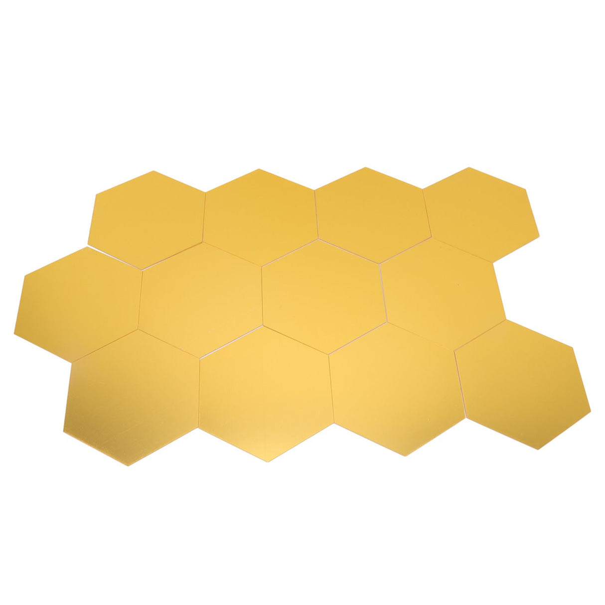 12Pcs Mirror Wall Sticker Gold Hex Shape Large Acrylic Mirror Wall Decal for Kitchen Bathroom Bedroom Living Room Gold XL:15cm