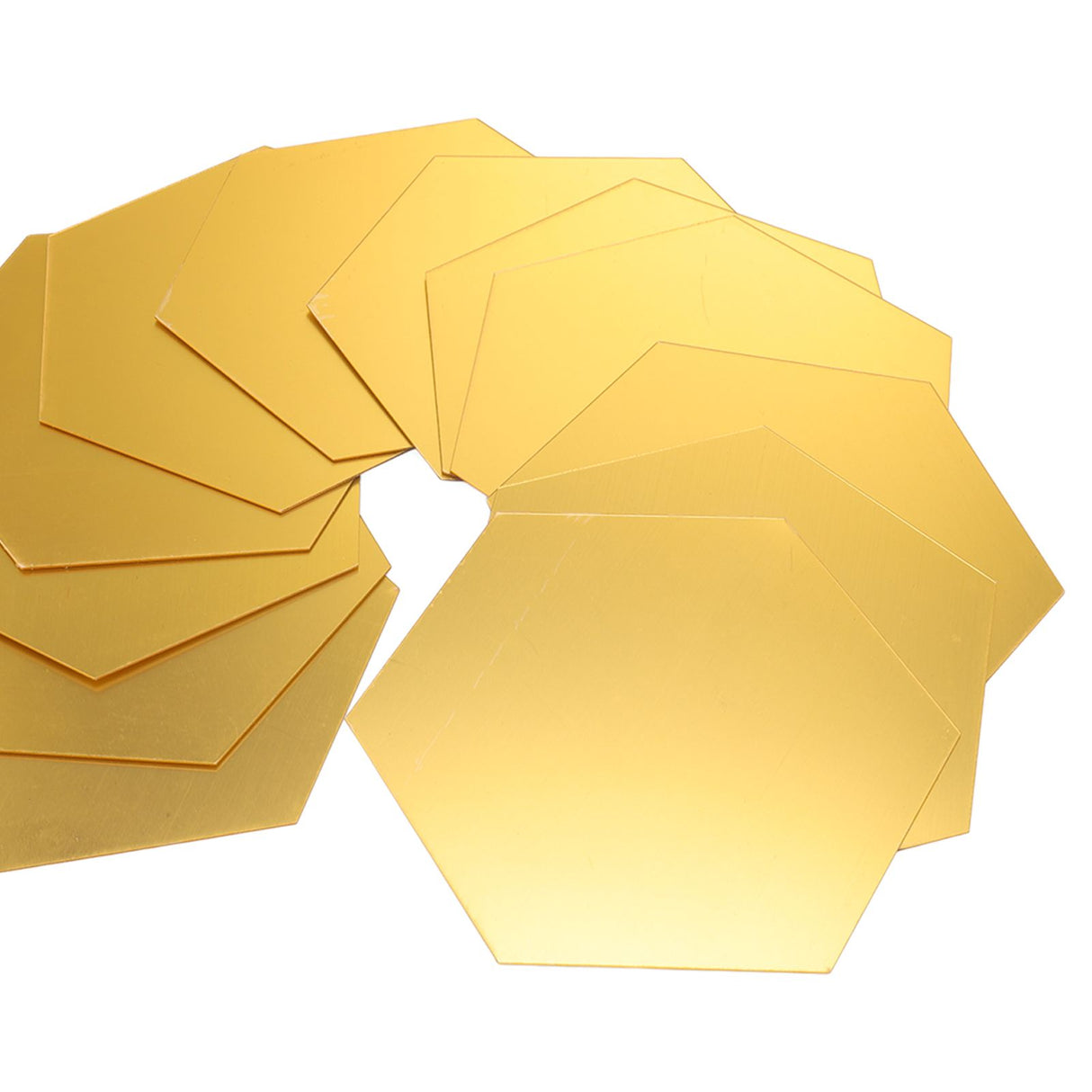12Pcs Mirror Wall Sticker Gold Hex Shape Large Acrylic Mirror Wall Decal for Kitchen Bathroom Bedroom Living Room Gold XL:15cm