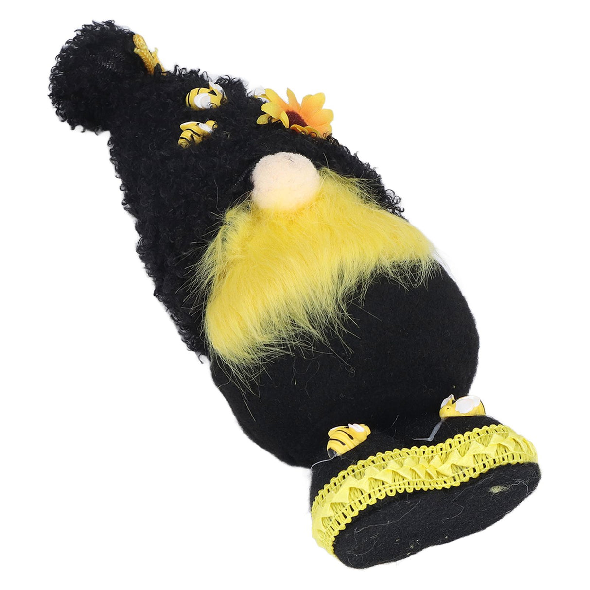 Faceless Doll Delicate Cute Mascot Plush Gnome with Yellow Sunflower Flower Gnome Doll for Easter Wedding Birthday Black