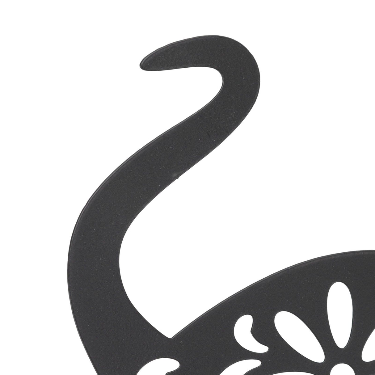 Black Cat Statuette Cute Black Cat Vivid Appearance Hollow Design Durable Metal Black Cat Decor for Home Garden Backyard
