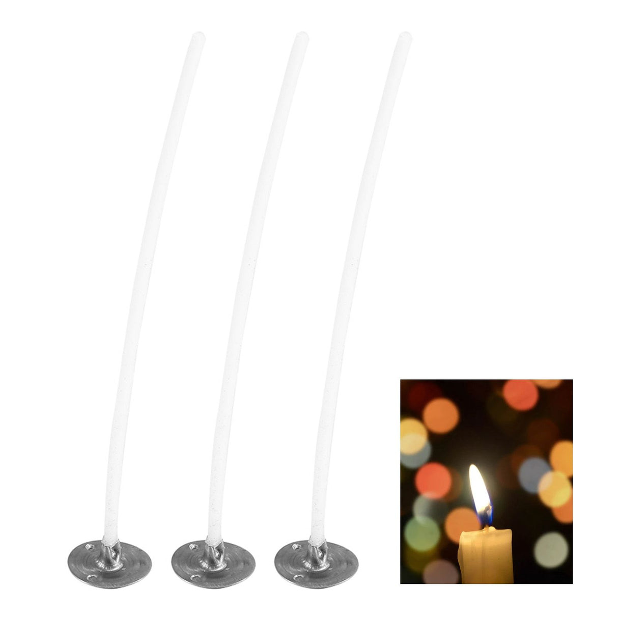 50Pcs Candle Wicks Pre Waxed Cotton Core Wicks with Base for DIY Scented Candle Making 8cm / 3.1in