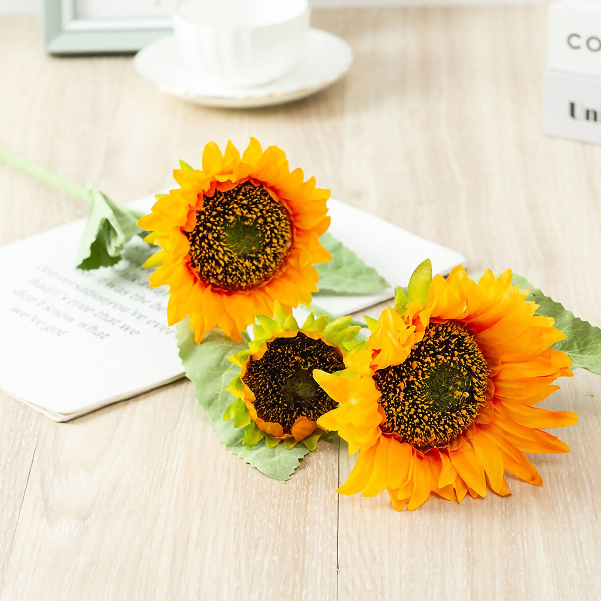 Artificial Sunflower Simulation Flower Silk Cloth for Home Living Room Decoration Wedding Bouquet Prop 7 Branch