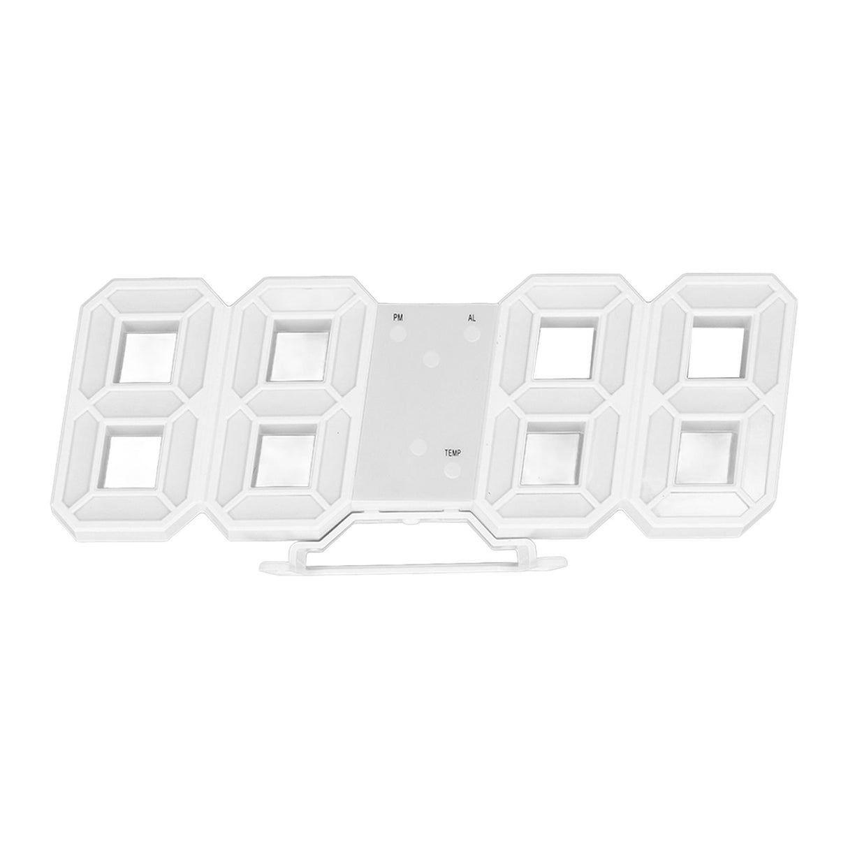 3D LED Wall Clock Minimalist White Frame Digital Wall Alarm Clock Timer with Temperature for Home Livingroom Red Word