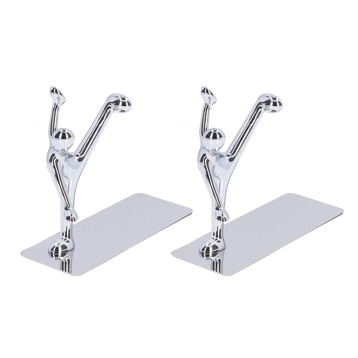 2Pcs Metal Book Ends Unique Men Design Simple Fashionable Decorative Bookends for Home Office Bar Restaurant