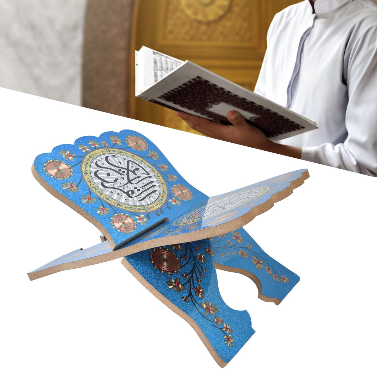 Quran Book Stand Holder Boxwood Bible Display Holders Rack for Muslim Teachers ChildrenJM01861