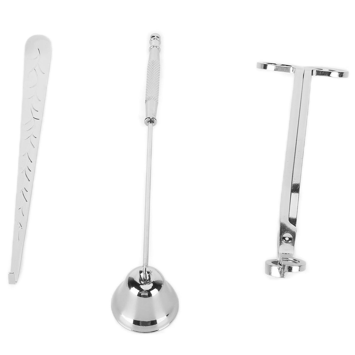 3PCS Candle Accessory Set Candle Wick Trimmer Cutter Snuffer Extinguisher Wick Dipper Gift SuppliesSilver