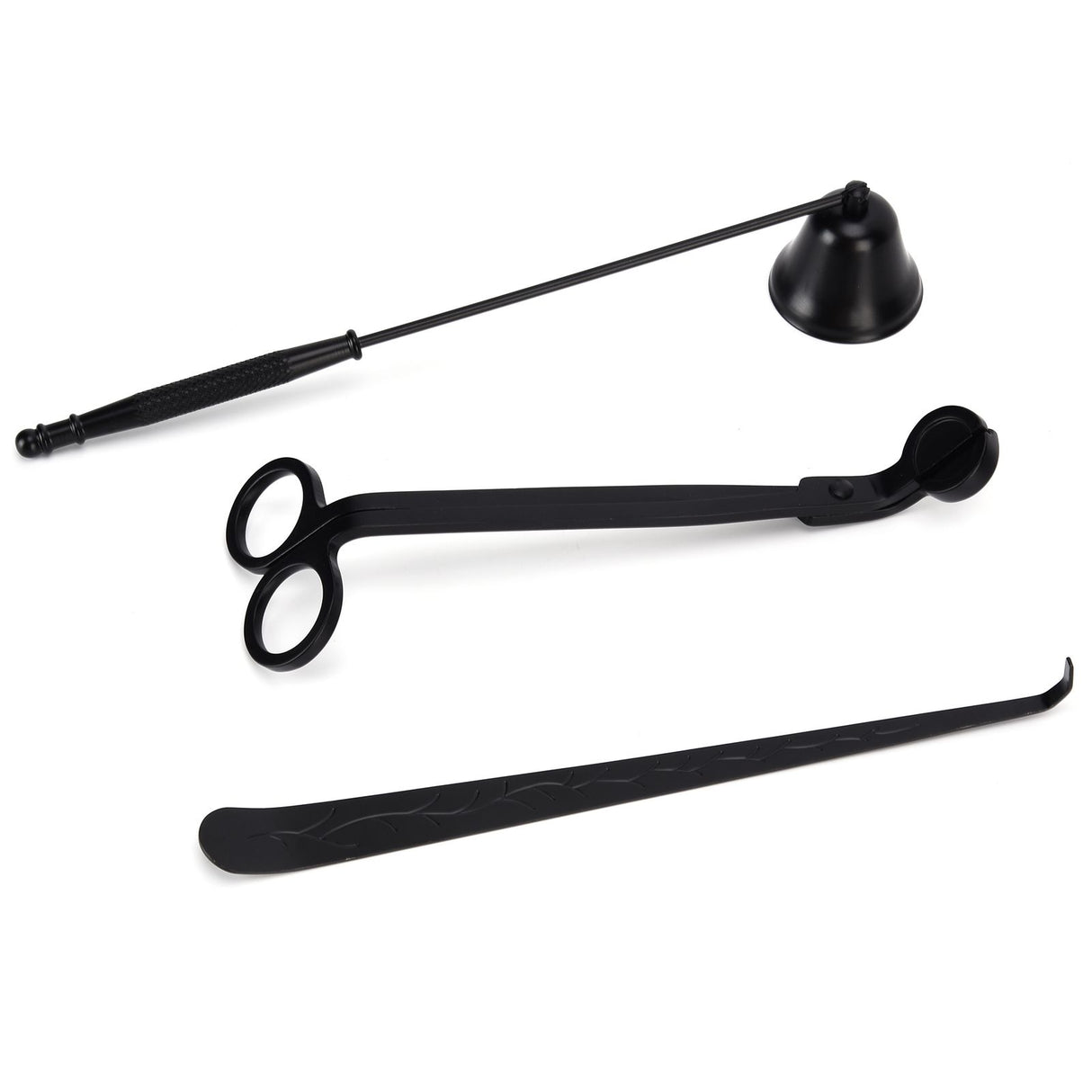 3PCS Candle Accessory Set Candle Wick Trimmer Cutter Snuffer Extinguisher Wick Dipper Gift SuppliesBlack