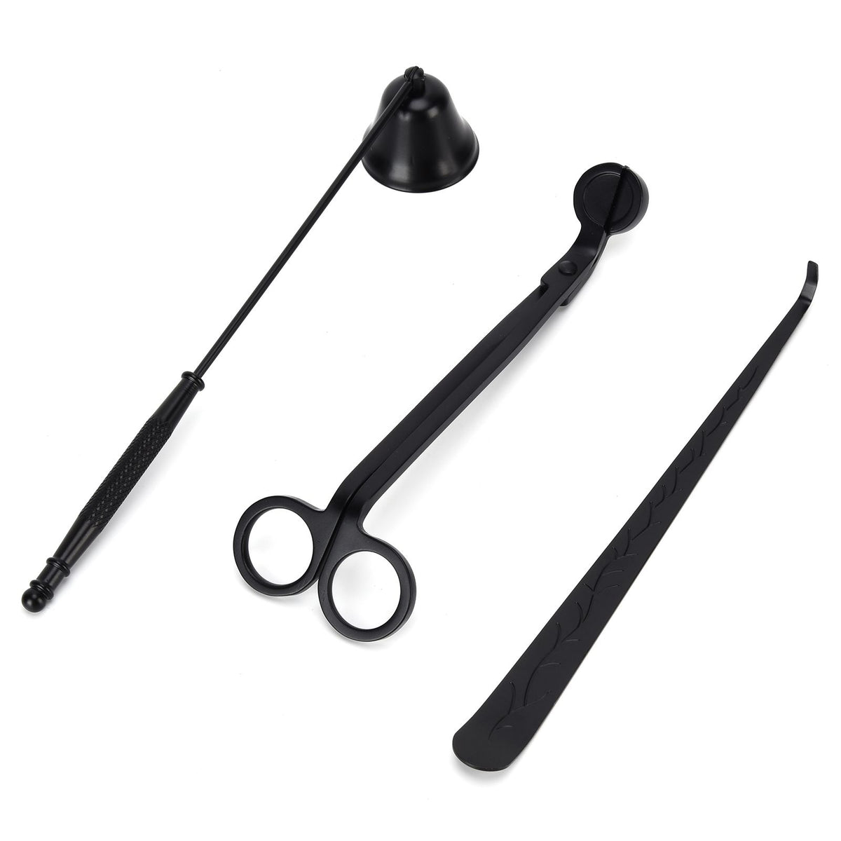 3PCS Candle Accessory Set Candle Wick Trimmer Cutter Snuffer Extinguisher Wick Dipper Gift SuppliesBlack