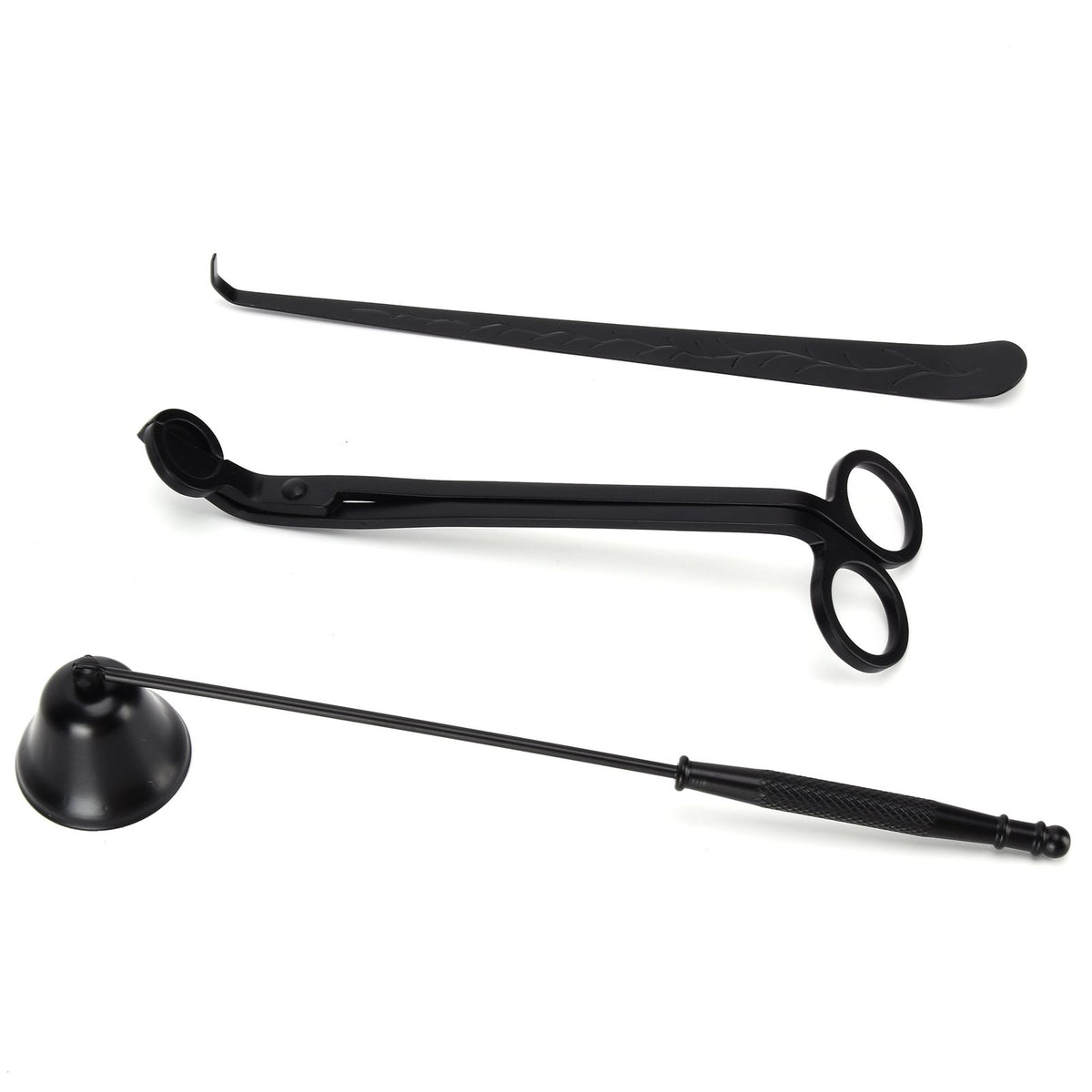 3PCS Candle Accessory Set Candle Wick Trimmer Cutter Snuffer Extinguisher Wick Dipper Gift SuppliesBlack
