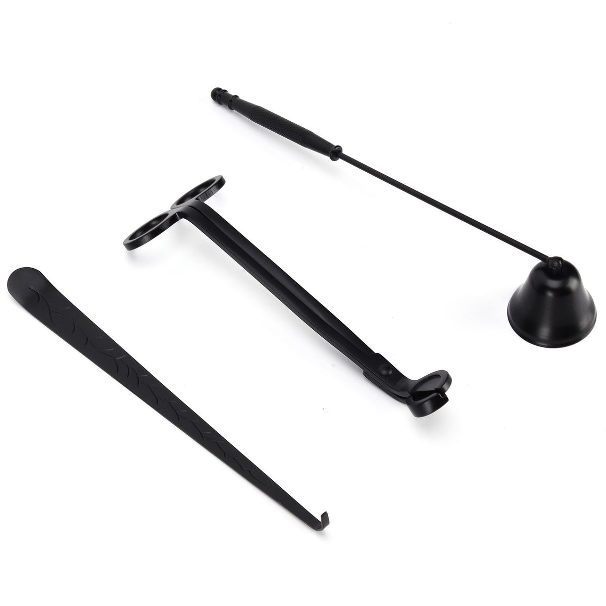 3PCS Candle Accessory Set Candle Wick Trimmer Cutter Snuffer Extinguisher Wick Dipper Gift SuppliesBlack