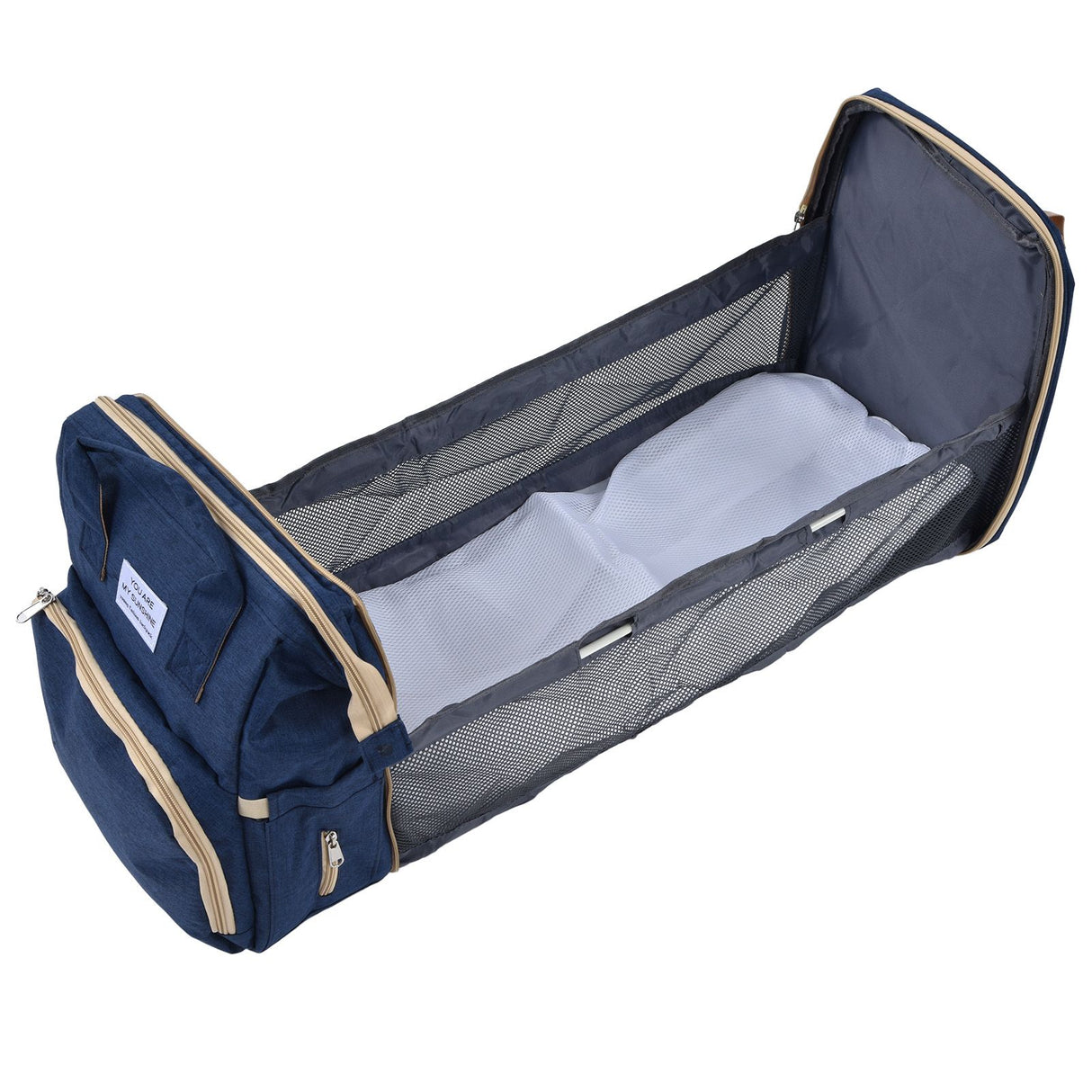 Backpack Multifunctional Foldable Large Capacity Baby Diaper Storage Bag for TravelDark Blue
