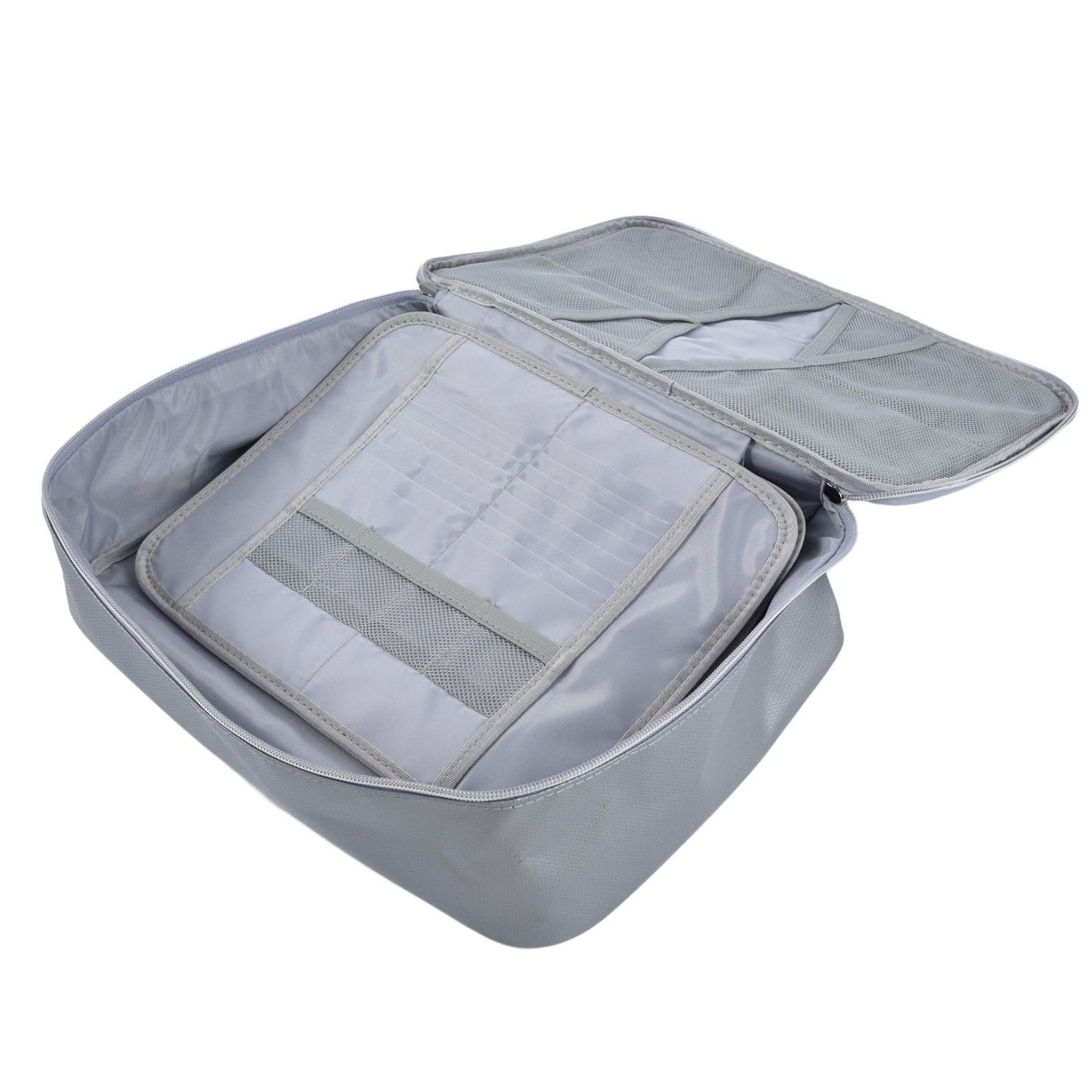 Fireproof Document Bag Pouch Portable File Safe Organizer Large Capacity Storage Box Case with LockSilver