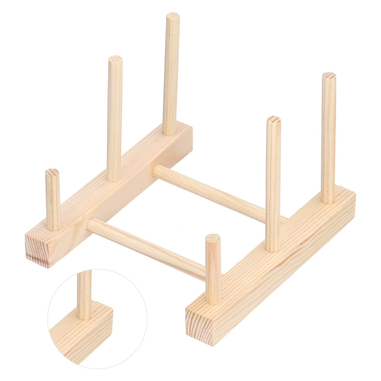 Wooden Dish Plate Drain Rack Non Defrmation Dinnerware Storage Organizer for Dish Plate Bowl Cup Pot Lid