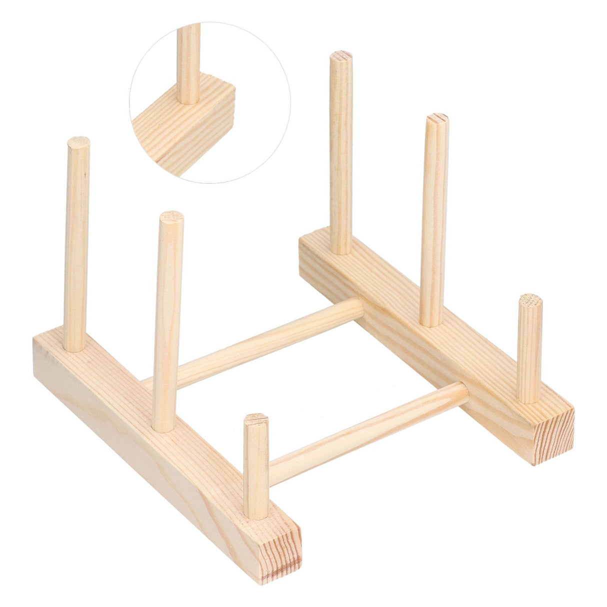 Wooden Dish Plate Drain Rack Non Defrmation Dinnerware Storage Organizer for Dish Plate Bowl Cup Pot Lid