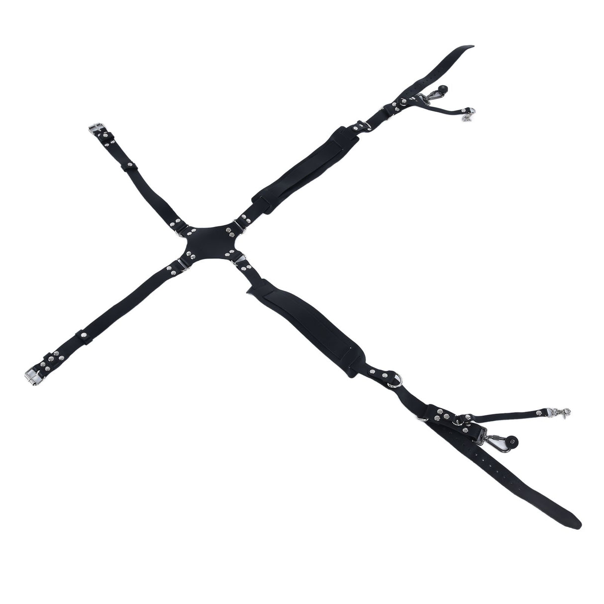 Camera Strap Dual Shoulder PU Leather Harness with D Rings Outdoor Photography Accessories