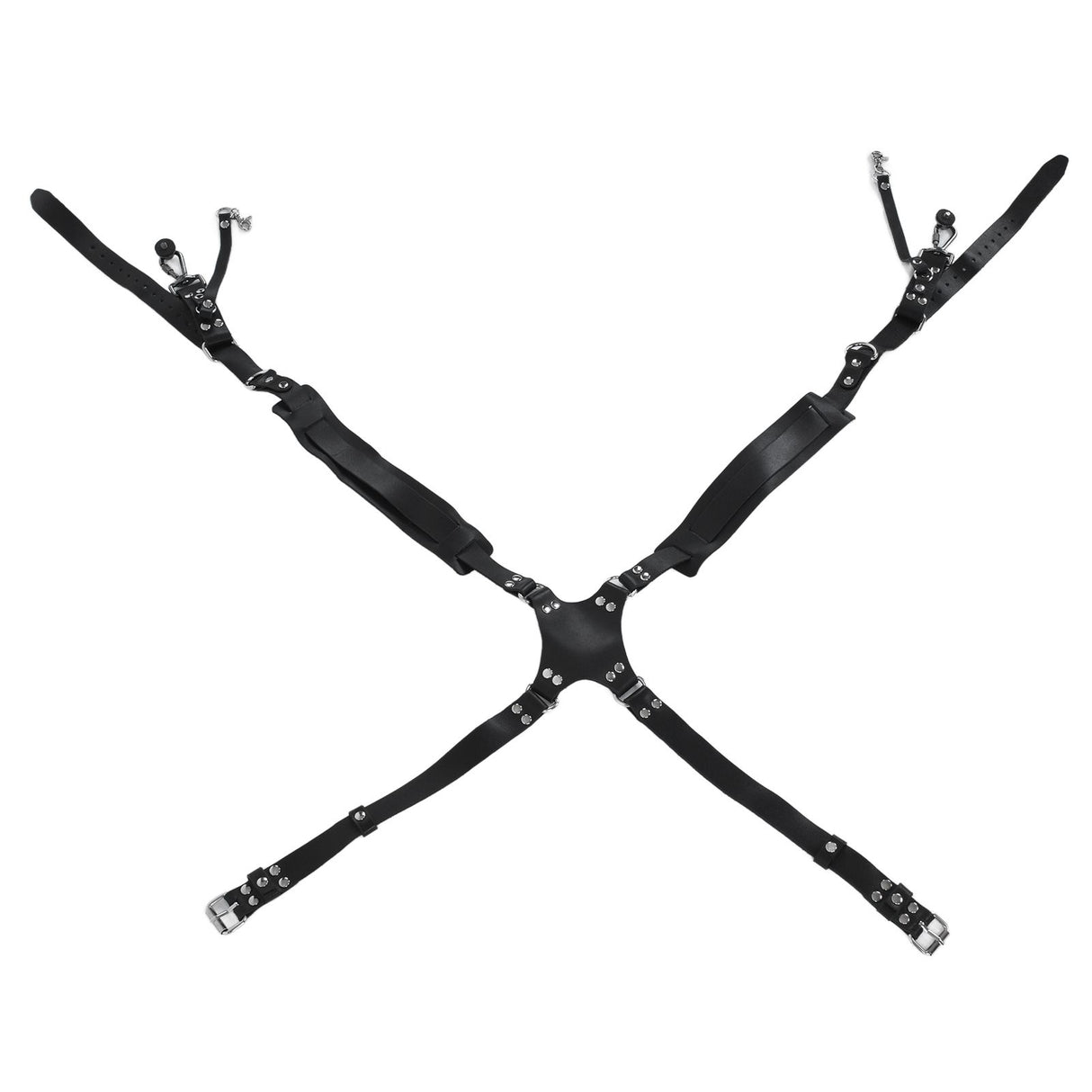 Camera Strap Dual Shoulder PU Leather Harness with D Rings Outdoor Photography Accessories