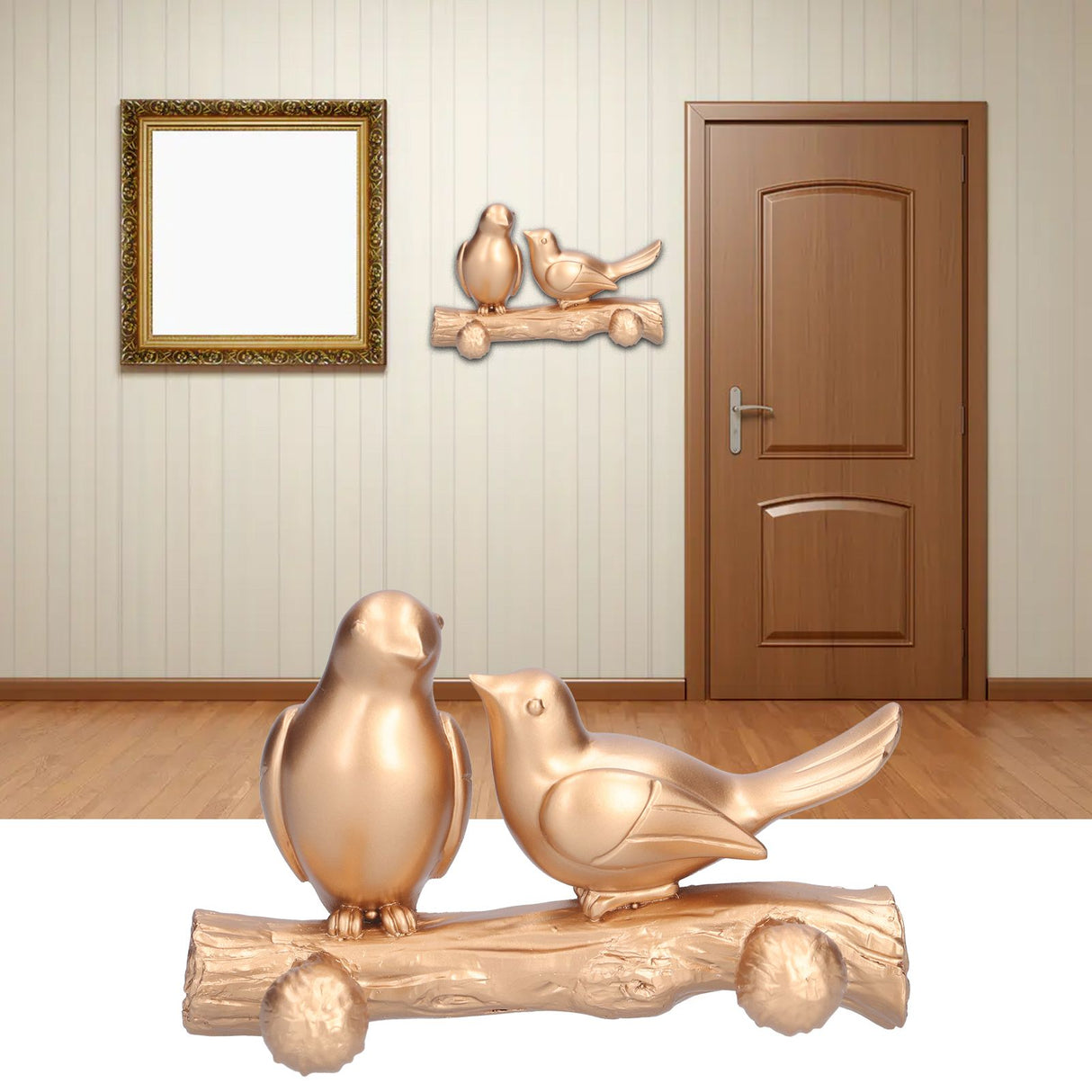Coat Hook Resin Bird Key Hanger Wall Mounted Hat Towel Bag Hanger for Home Living Room KitchenGold