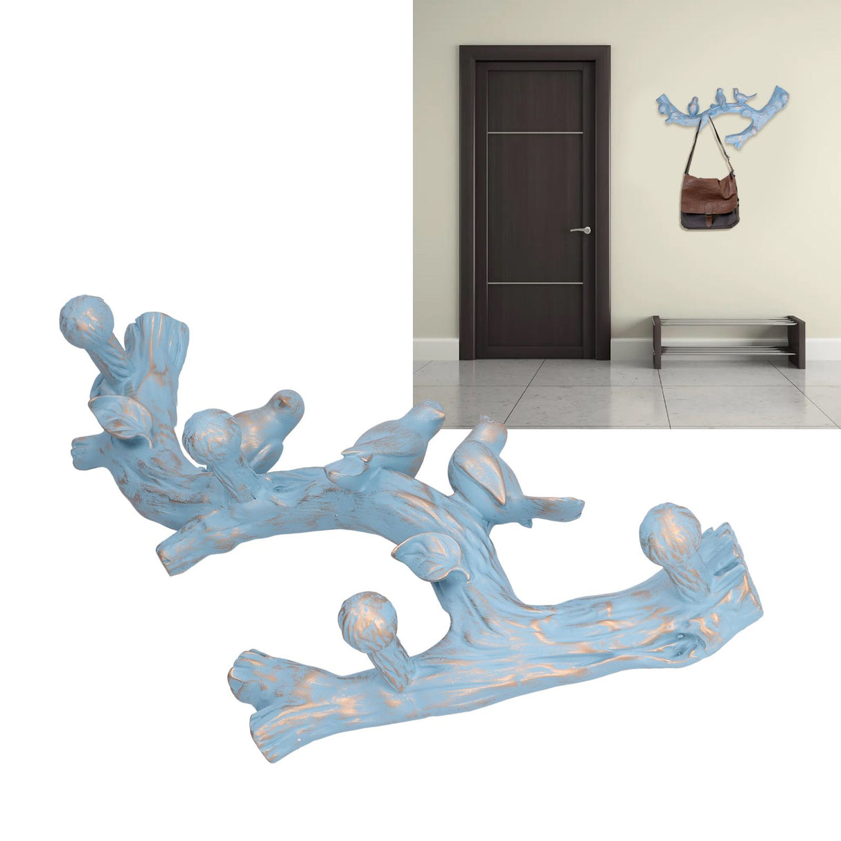 Wall Decoration Hooks Punch Free Innovative Art Waterproof Resin Bird Decoration Hook for Bedroom Living Room38cm