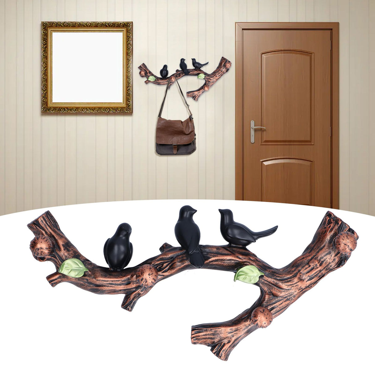 Wall Decoration Hooks Punch Free Innovative Art Waterproof Resin Bird Decoration Hook for Bedroom Living Room Kitchen38cm