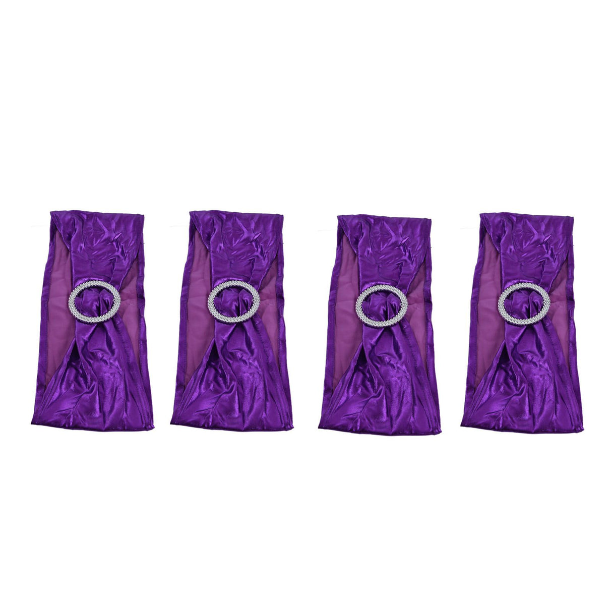 10Pcs Chair Cover Bands Elastic Stretch Sashes Bows for Wedding Banquet Hotel DecorationPurple