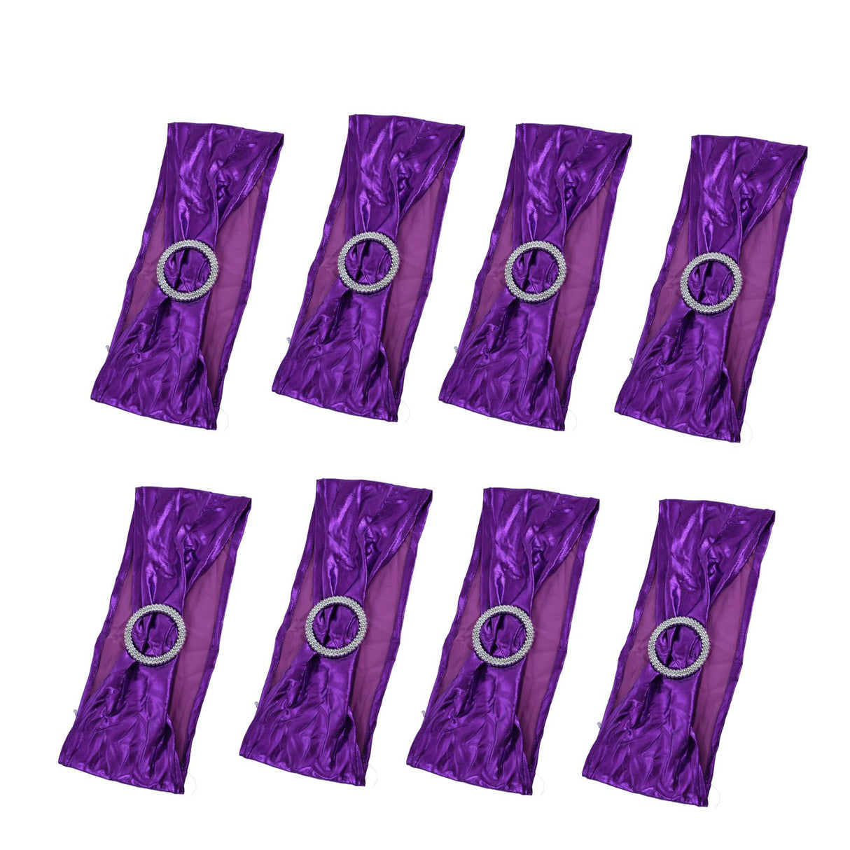 10Pcs Chair Cover Bands Elastic Stretch Sashes Bows for Wedding Banquet Hotel DecorationPurple