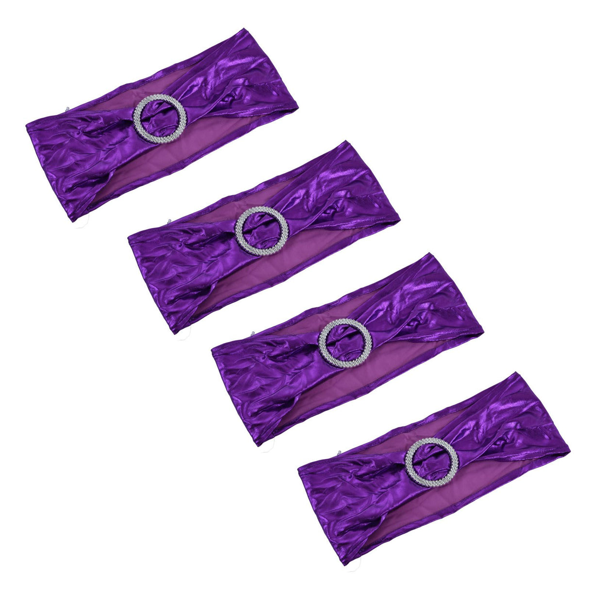 10Pcs Chair Cover Bands Elastic Stretch Sashes Bows for Wedding Banquet Hotel DecorationPurple