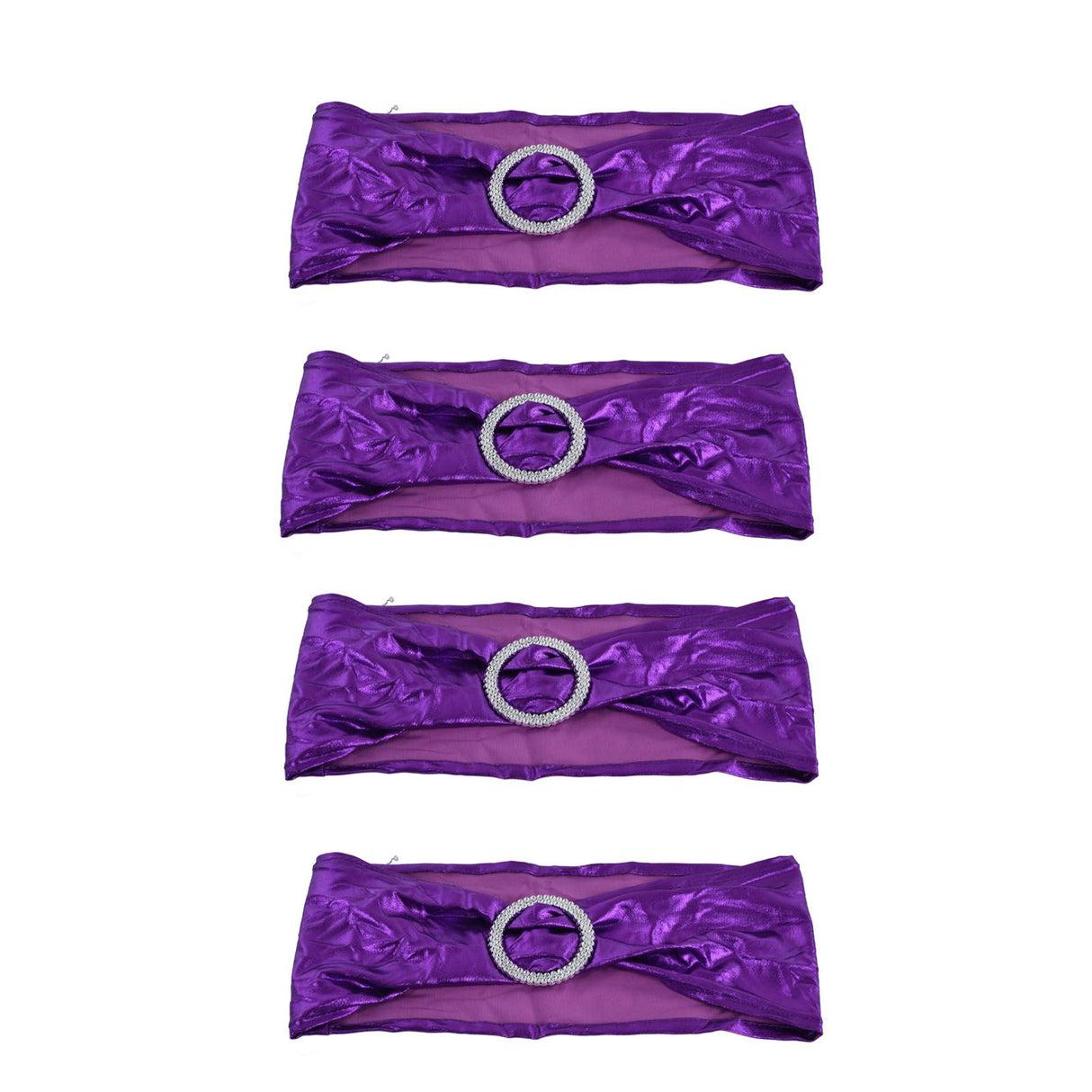 10Pcs Chair Cover Bands Elastic Stretch Sashes Bows for Wedding Banquet Hotel DecorationPurple