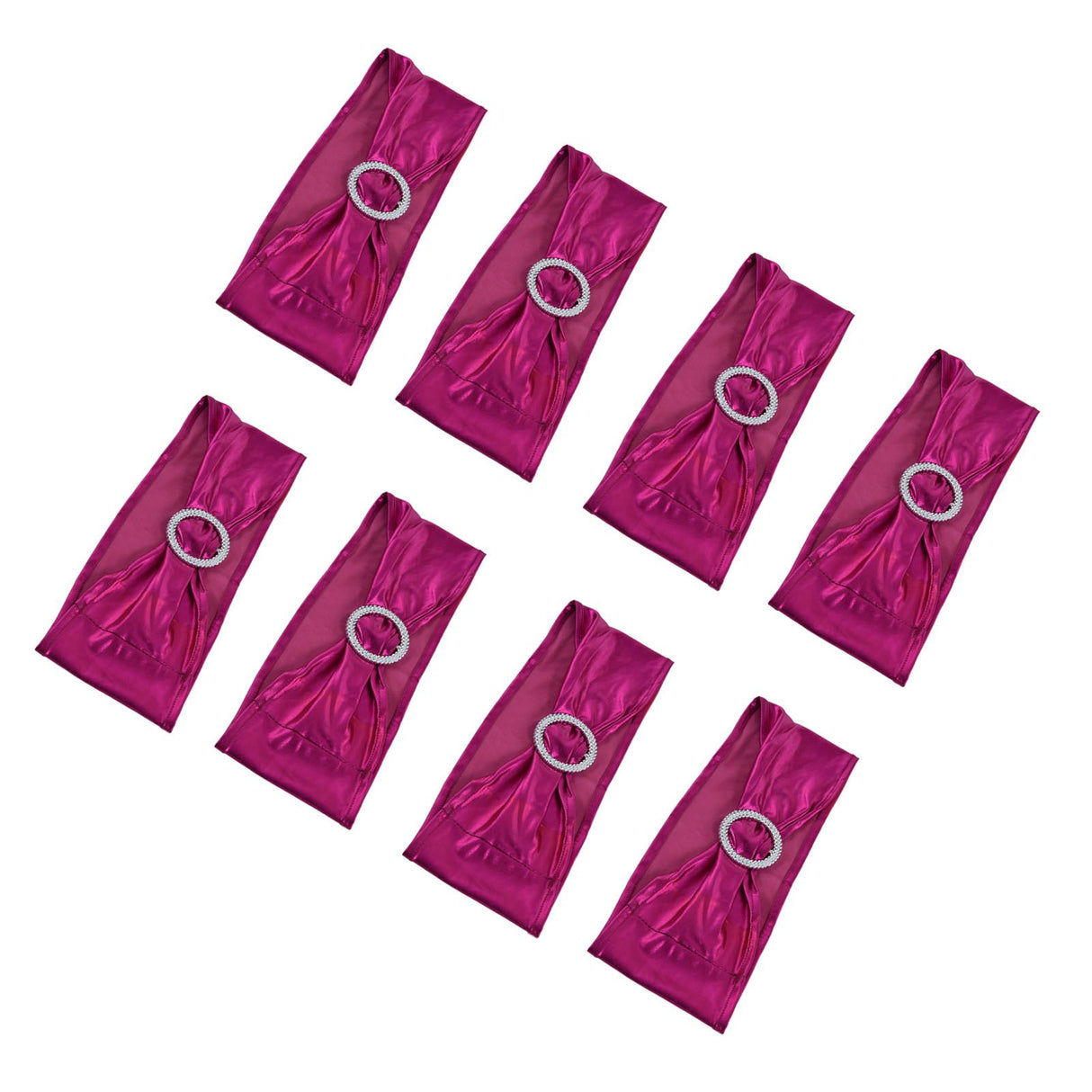 10Pcs Chair Cover Bands Elastic Stretch Sashes Bows for Wedding Banquet Hotel DecorationRose Red