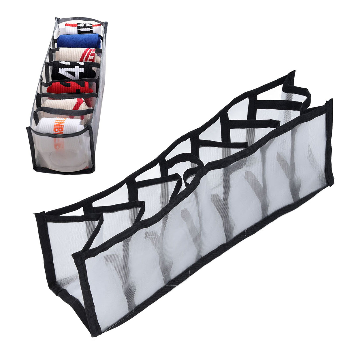 Mesh Bras Storage Box Multi Purpose Foldable Drawer Divider for Underwear Panties Socks7 Cells