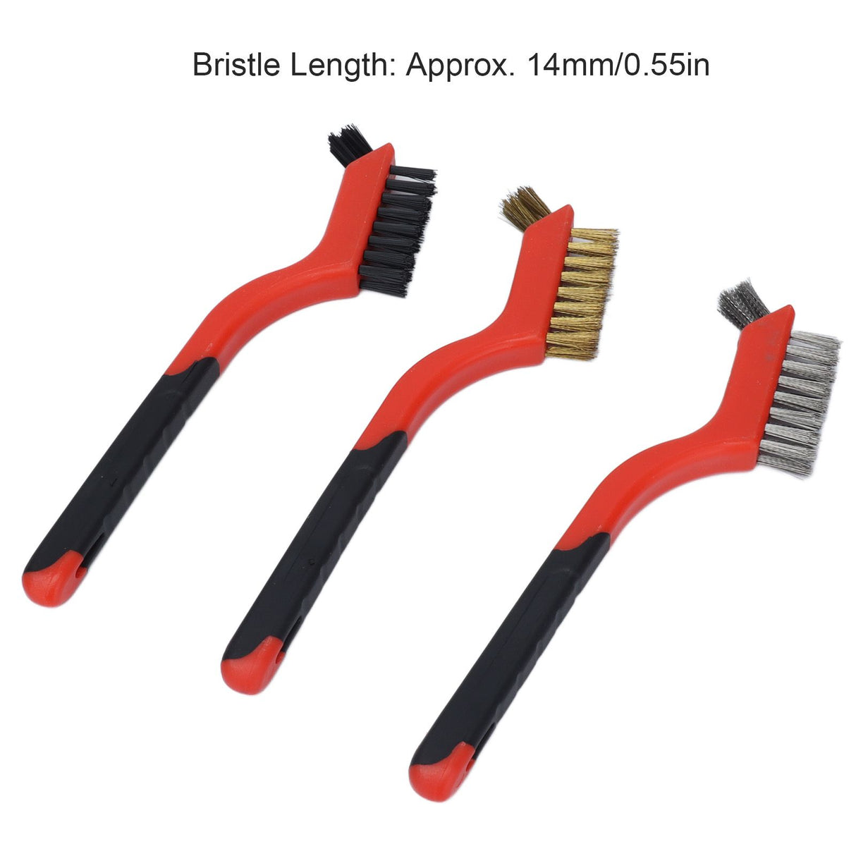 Wire Brush Set Brass Stainless Steel Bristles with Curved Handle Grip for Kitchen Gas Stove Range Hood