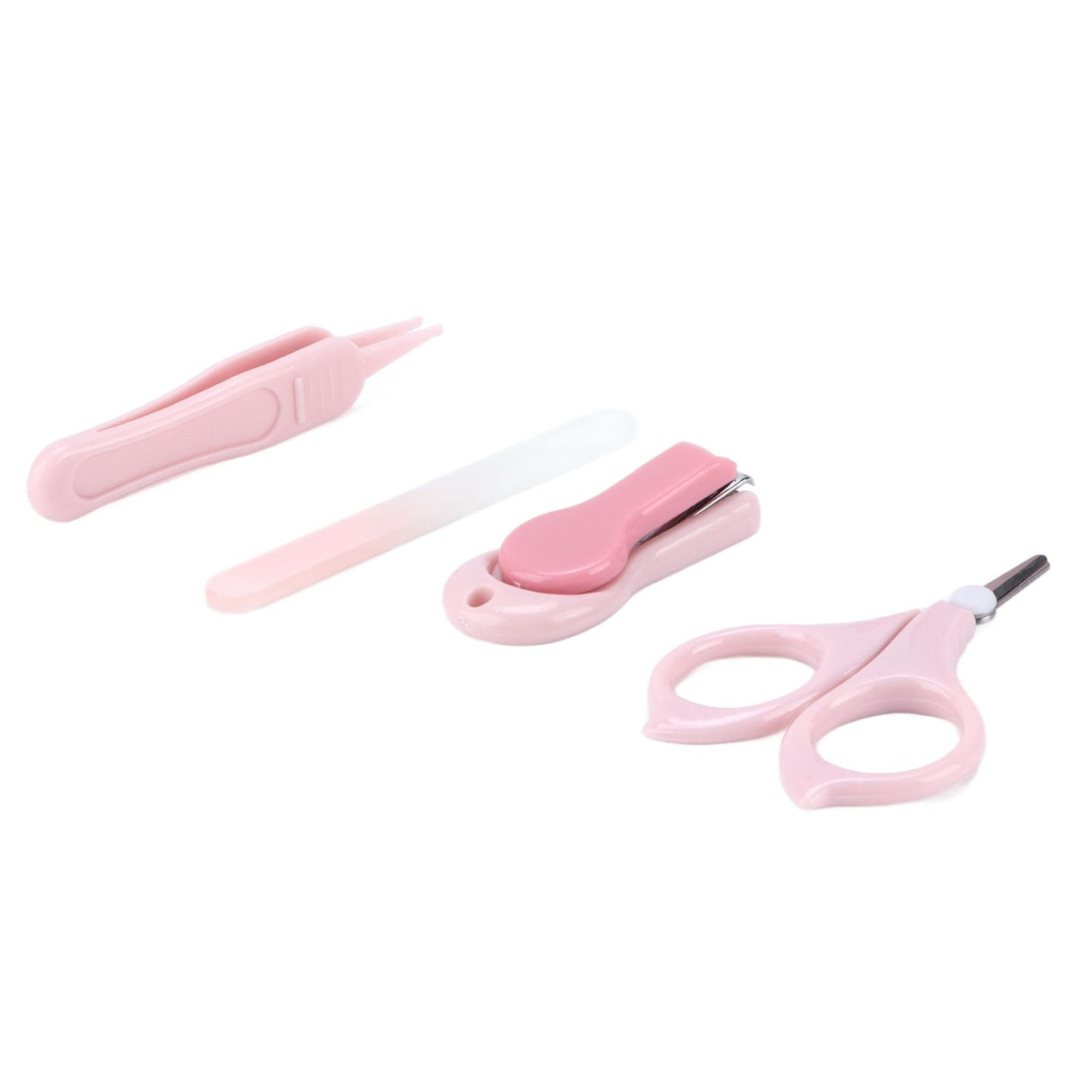 Nail Clippers Kit Cartoon Shape Stainless Steel Baby Nail Trimmer with Tweezers Nail File Storage Box for Baby Nail CarePink