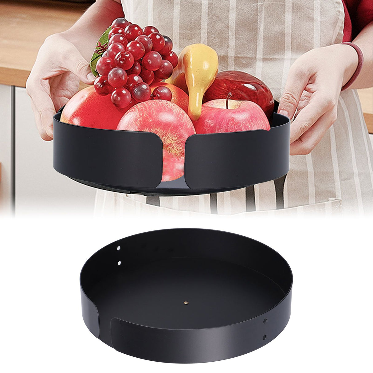 Turntable Organizer 360 ° Rotatable Safe Reliable Small Compact Stainless Steel Storage Rack for Cosmetics