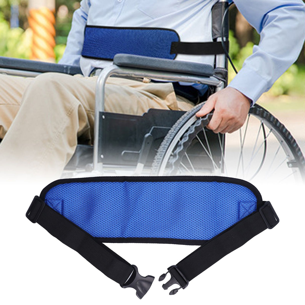 Wheelchair Seatbelt Safe Comfortable Texture Adjustable Easy Installation Wheelchair Safety Belt for Home Outdoor