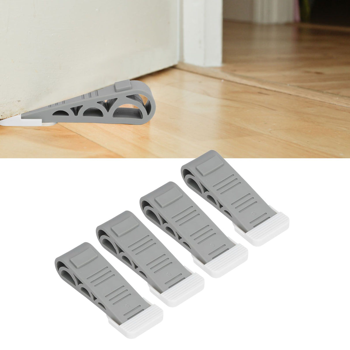 4PCS Stacked Door Stop Rubber Heavy Duty Door Bottom Stopper Door Wedge Stop for Home Office