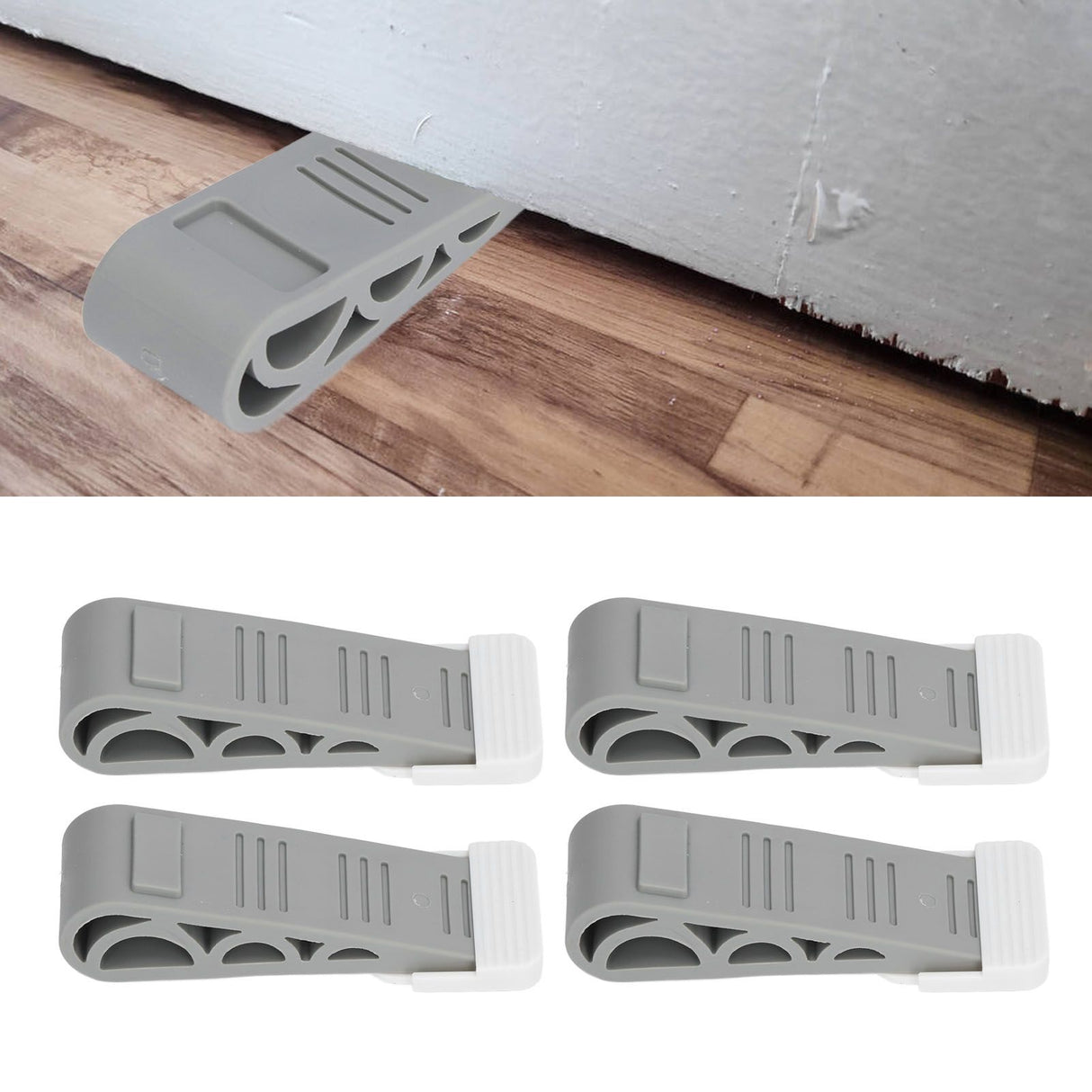4PCS Stacked Door Stop Rubber Heavy Duty Door Bottom Stopper Door Wedge Stop for Home Office