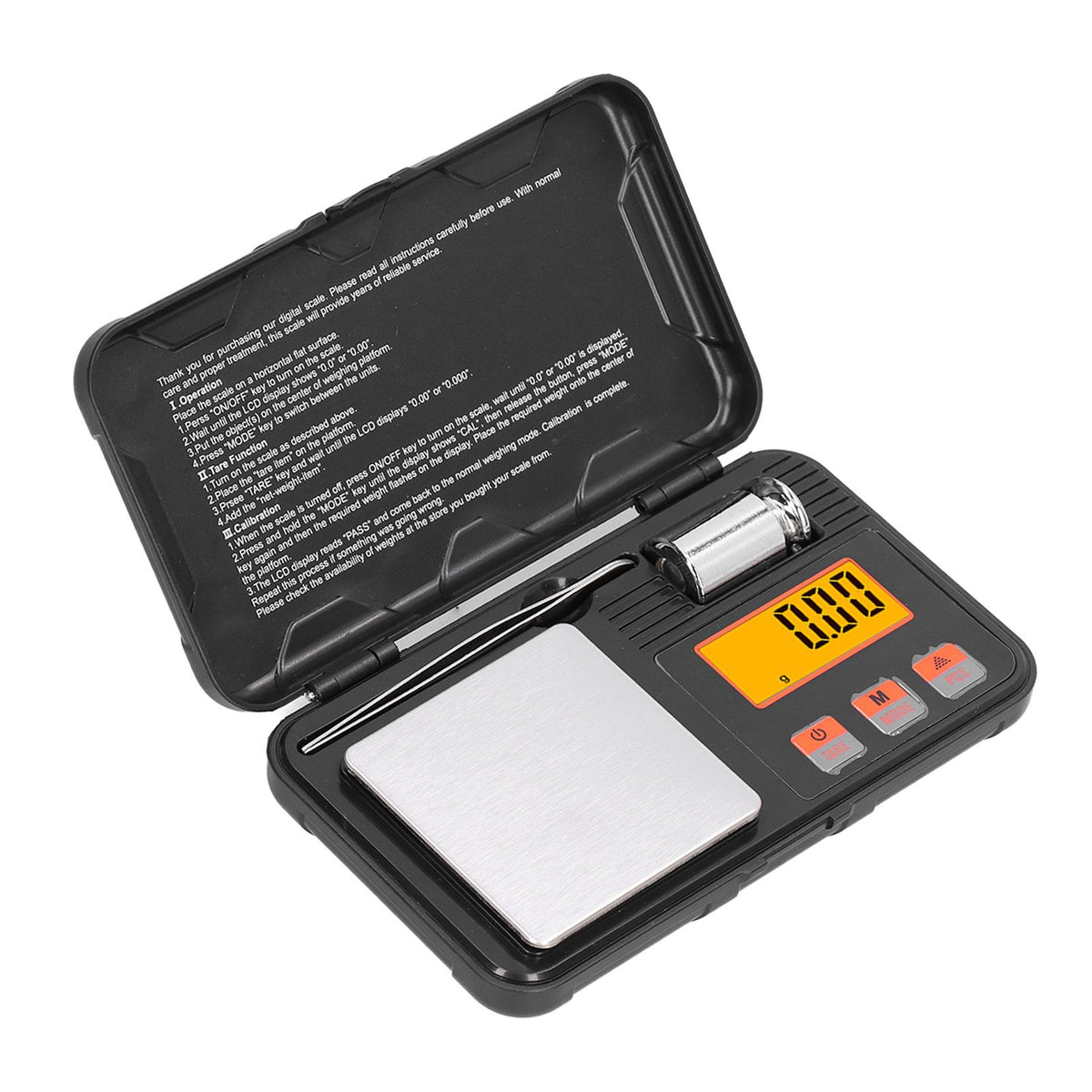200g/0.01g Jewelry Scale LCD Display Mini Portable Electronic Balance Scale with Weight Tweezers