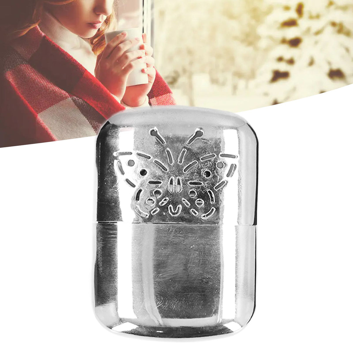 Mini Hand Warmer with Fuel Can Portable Zinc Alloy Winter Hand Heater for Outdoor Travel Camping