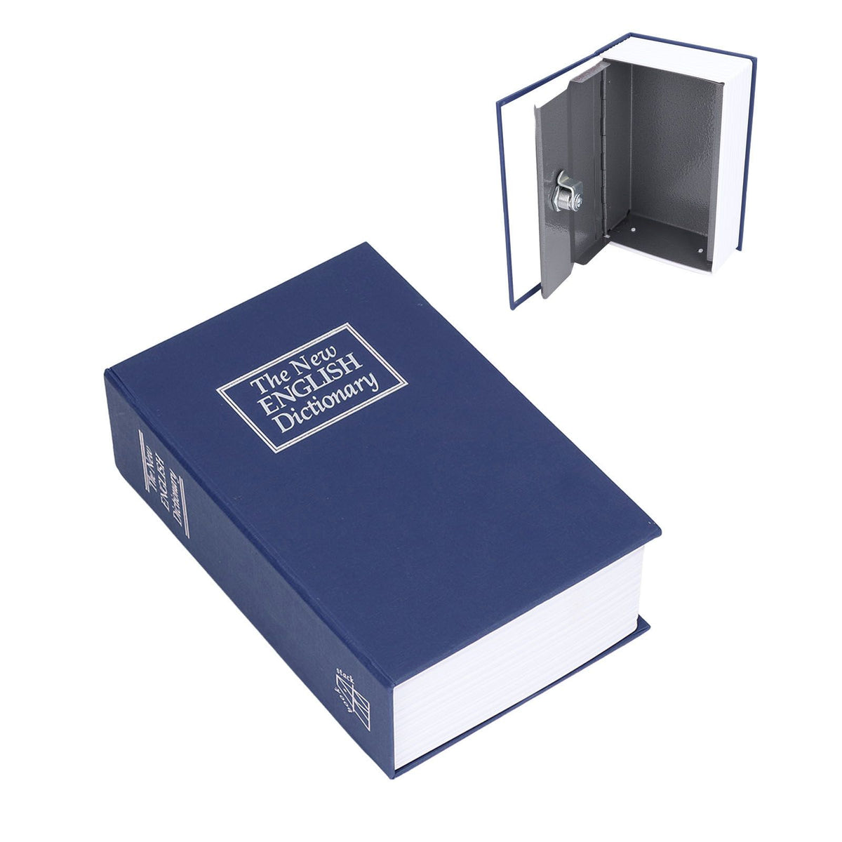 Safe Box Simulation Book Shape Decorative Storage Money Case for Bedroom Living Room OfficeBlue