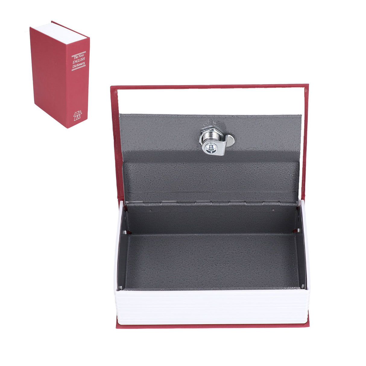 Safe Box Simulation Book Shape Decorative Storage Money Case for Bedroom Living Room OfficeRed