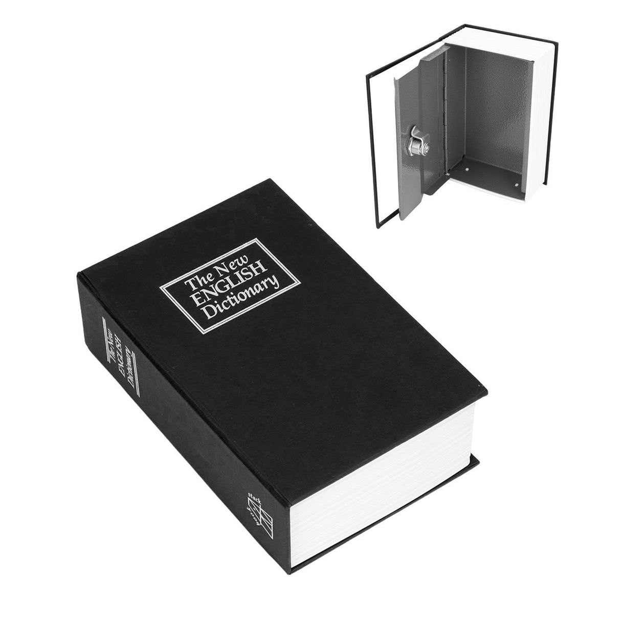 Safe Box Simulation Book Shape Decorative Storage Money Case for Bedroom Living Room OfficeBlack