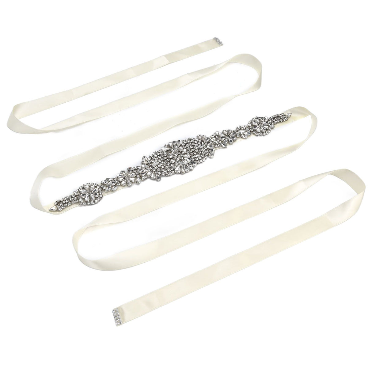 Rhinestone Wedding Dress Belt Elegant Waistbelt Clothes Accessories for Bride BridesmaidWhite