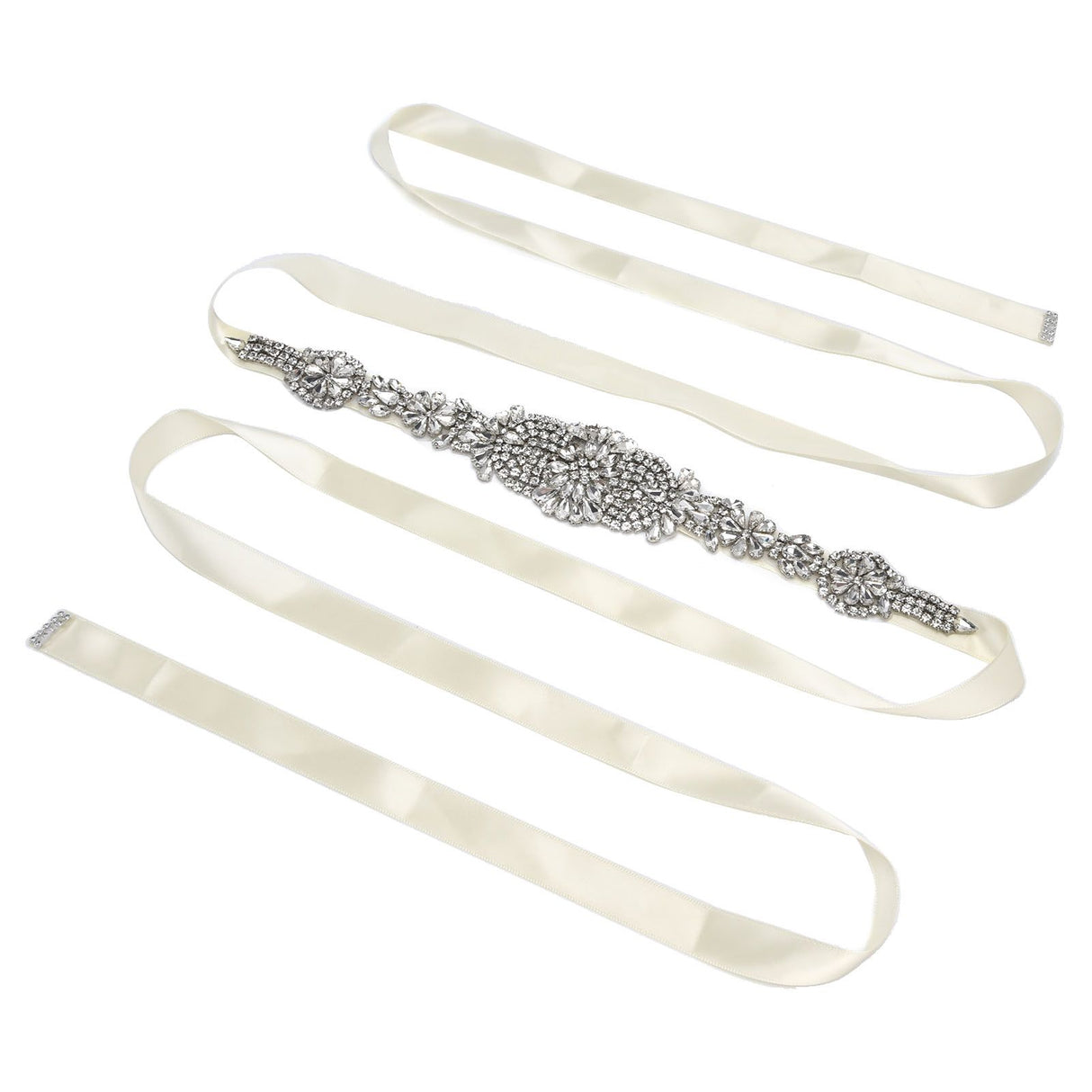 Rhinestone Wedding Dress Belt Elegant Waistbelt Clothes Accessories for Bride BridesmaidWhite