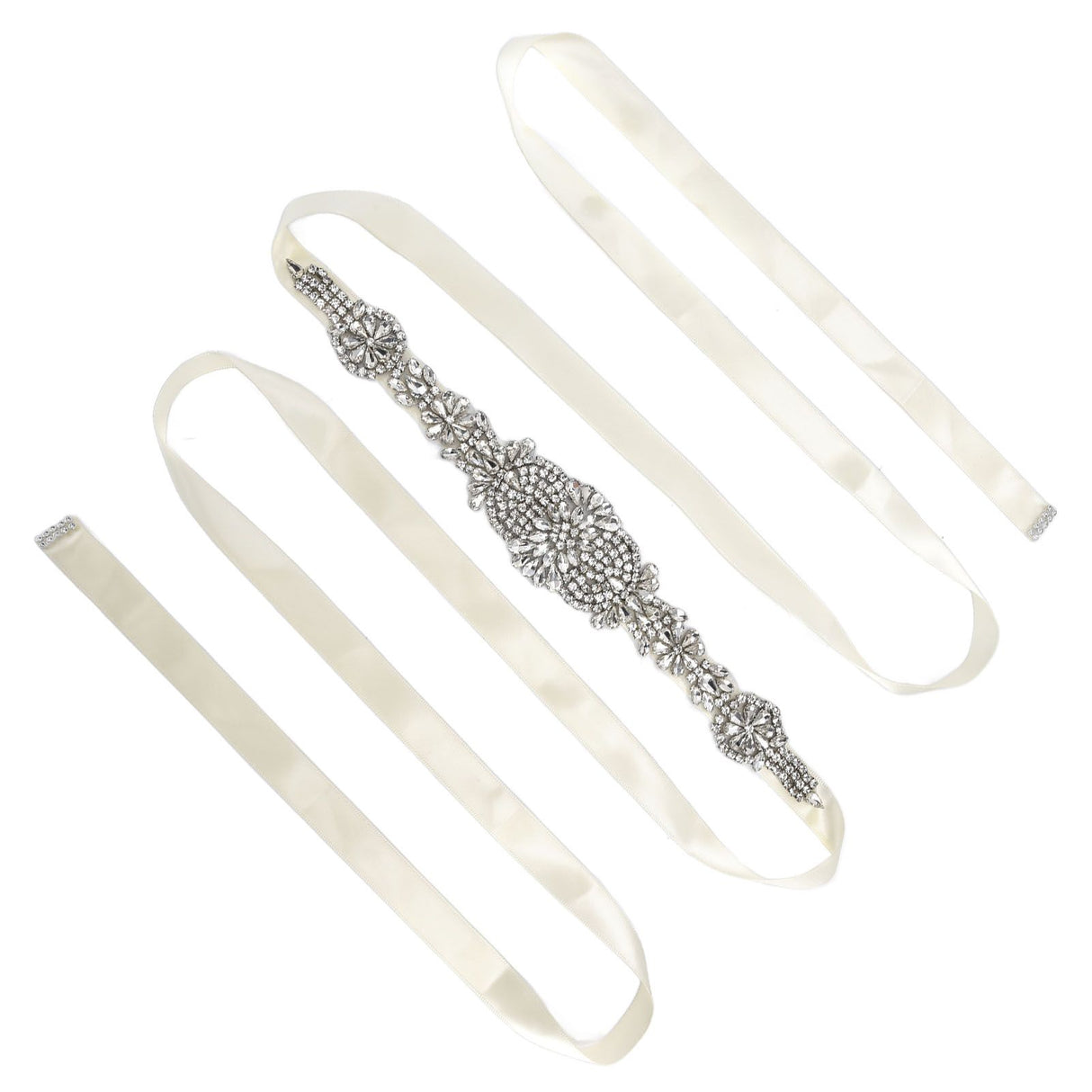 Rhinestone Wedding Dress Belt Elegant Waistbelt Clothes Accessories for Bride BridesmaidWhite