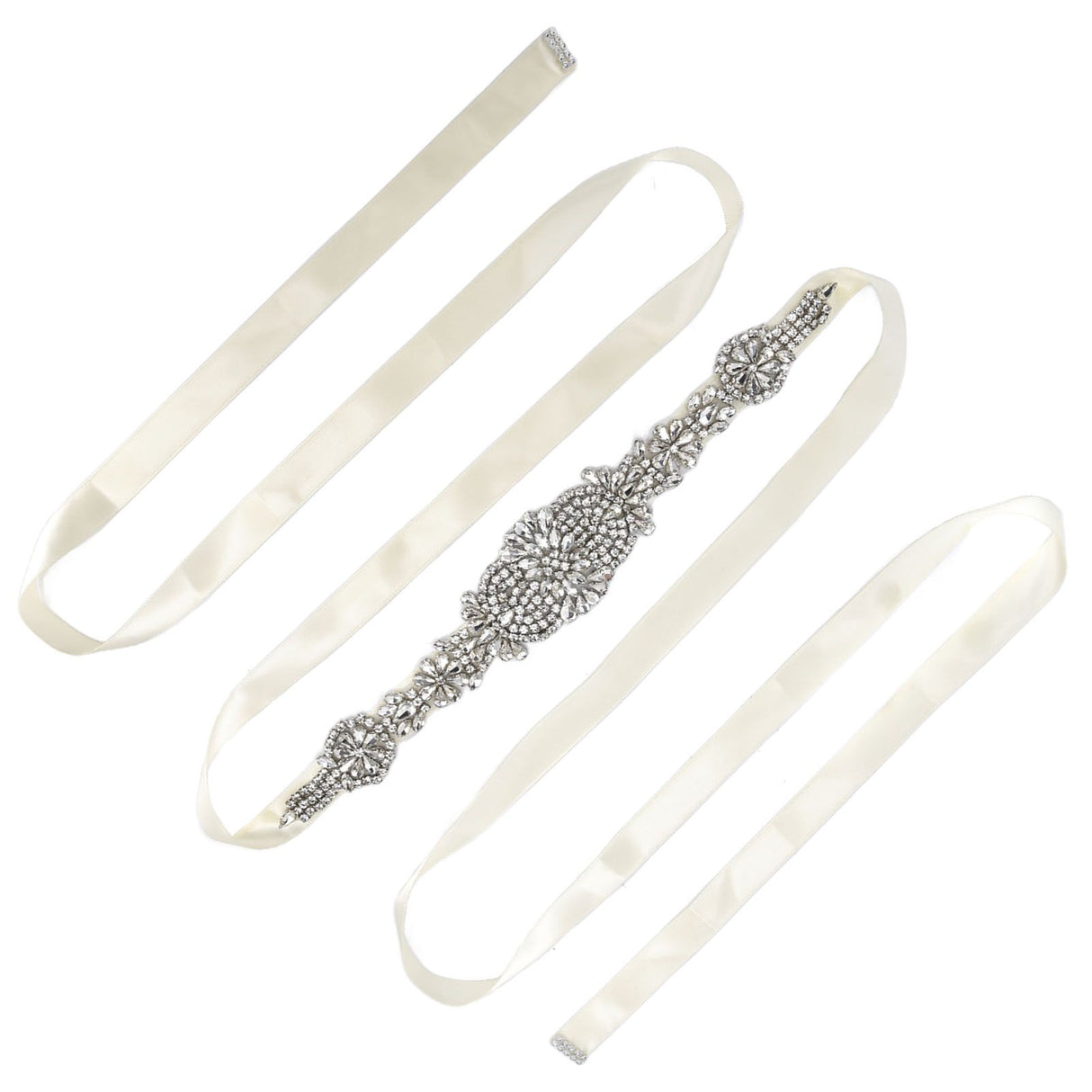 Rhinestone Wedding Dress Belt Elegant Waistbelt Clothes Accessories for Bride BridesmaidWhite