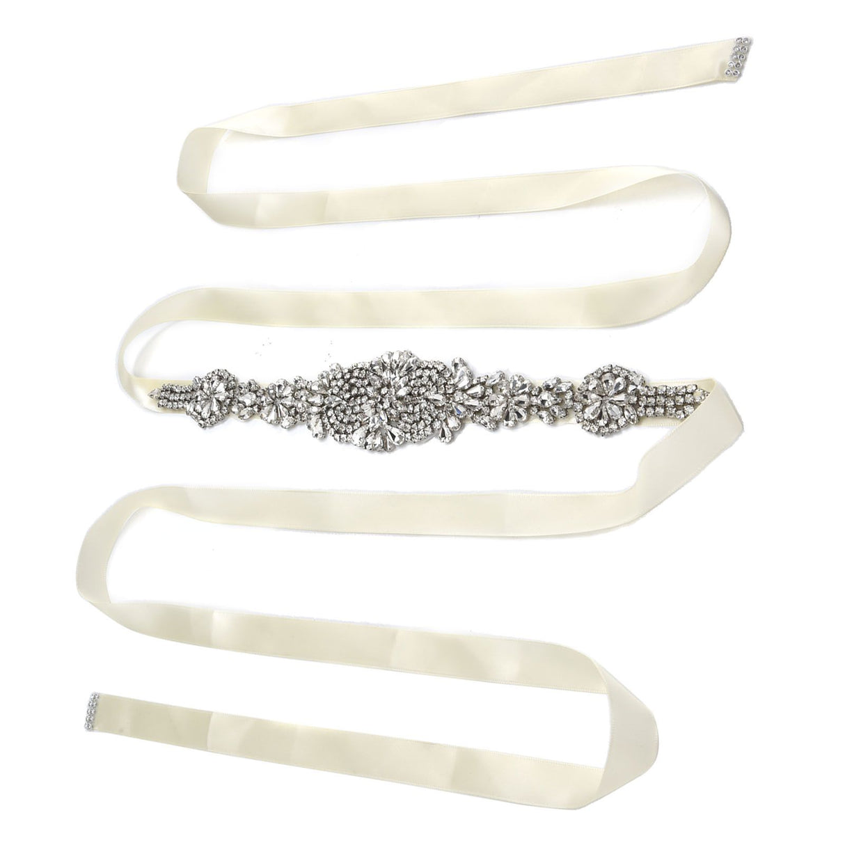 Rhinestone Wedding Dress Belt Elegant Waistbelt Clothes Accessories for Bride BridesmaidWhite