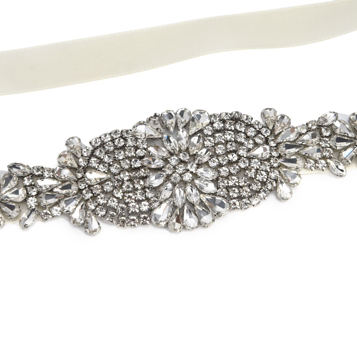 Rhinestone Wedding Dress Belt Elegant Waistbelt Clothes Accessories for Bride BridesmaidWhite